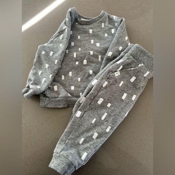Miles The Label Boys Grey Matching Sweat Set 9 months - Picture 1 of 6